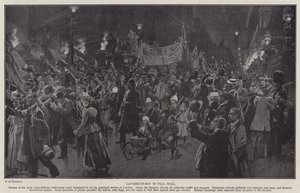 Ladysmith-dag i Pall Mall (litho) af Frederic de Haenen
