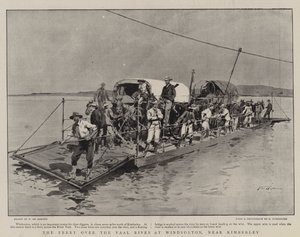 Færgen over Vaal-floden ved Windsorton, nær Kimberley af Frederic de Haenen
