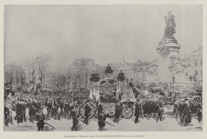Præsident Faures begravelse, processionen forbi Place de la Republique af Frederic de Haenen