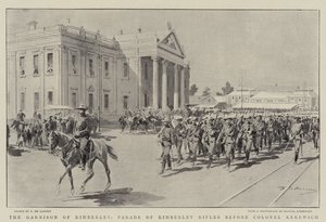 The Garrison of Kimberley, Parade of Kimberley Rifles før oberst Kekewich af Frederic de Haenen