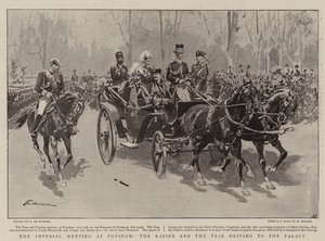 Det kejserlige møde i Potsdam, kejseren og zaren på vej til slottet af Frederic de Haenen