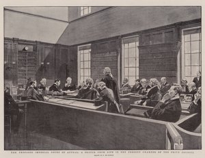 Den foreslåede kejserlige appeldomstol, en skitse fra livet i det nuværende kammer i Privy Council af Frederic de Haenen