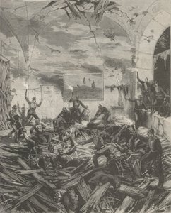 Vinterpaladset efter eksplosionen, aften den 17. februar 1880. af Frederic de Haenen