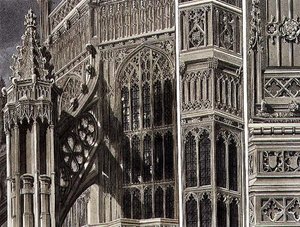 Fragmenter og dele af det ydre af Henry the Seventh Chapel, plade 12 fra 