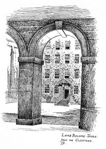 Lamb Building, Temple, fra klostrene, London, 1912 af Frederick Adcock