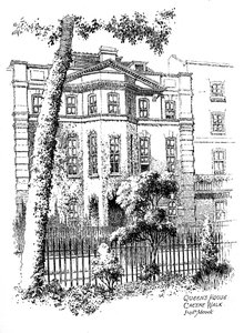 Queens House, Cheyne Walk, Chelsea, London, 1912 af Frederick Adcock