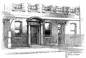Sir James Thornhills hus, 75 Dean Street, London, 1912 af Frederick Adcock