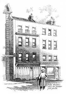 Hvor James Boswell første gang mødte Dr. Johnson, London, 1912