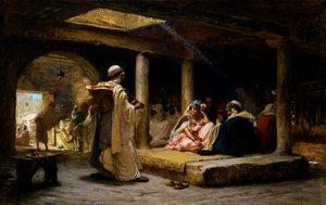 Cafe i Biskra, Algeriet, 1884. af Frederick Arthur Bridgman