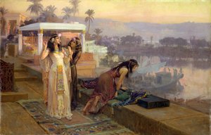 Cleopatra (69-30 f.Kr.) på Philaes terrasser, 1896 af Frederick Arthur Bridgman