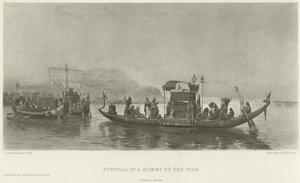 Begravelse af en mumie på Nilen (dybtryk) af Frederick Arthur Bridgman