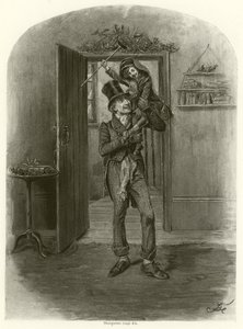Bob Cratchit og Tiny Tim (dybtryk) af Frederick Barnard