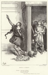 Nederst, som Pyramus, Skærsommernatsdrøm, V. akt, Scene I af Frederick Barnard