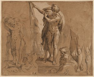 Sankt Johannes Døberen af Frederick Bloemaert after Parmigianino