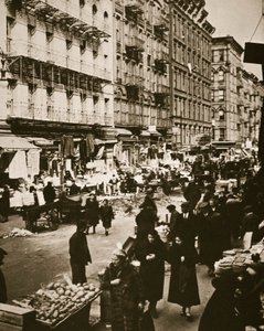 Gademarked på Orchard Street, Lower East Side, New York, USA, begyndelsen af 1930