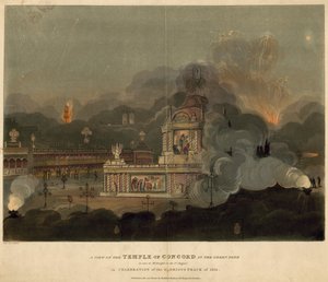 En udsigt over Temple of Concord i Green Park af Frederick Calvert