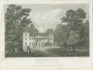 Chillington Hall: gravering, nd [1830] (tryk) af Frederick Calvert