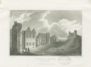 Dudley Castle - The Keep: stålgravering og [1800-tallet] (tryk) af Frederick Calvert