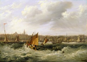 Liverpool, Lancashire fra floden Mersey og New Brighton, 1838 (for par se 257066)