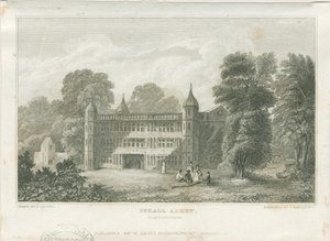 Tixall Hall - Gatehouse: gravering, nd [c 1830] (tryk) af Frederick Calvert