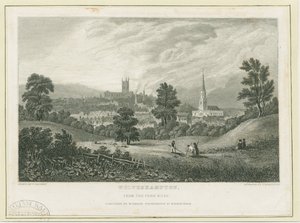 Wolverhampton - Fjernsyn fra Penn Road: stålgravering, nd [c 1830] (print)
