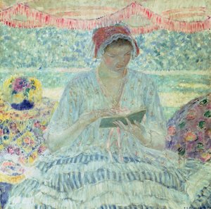 Sommerlæsning (olie på lærred) af Frederick Carl Frieseke