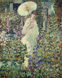 Sol og vind (olie på lærred) af Frederick Carl Frieseke