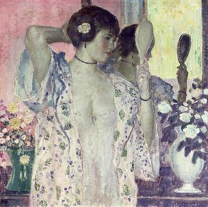 Håndspejlet (olie på lærred) af Frederick Carl Frieseke