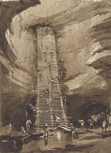 Vel hos Bolonchen, Yucatan (pen, blæk, blyant og vask på papir) af Frederick Catherwood