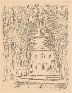 Colonial Church, Gloucester, 1918. af Frederick Childe Hassam