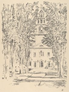 Colonial Church, Gloucester, 1918. af Frederick Childe Hassam