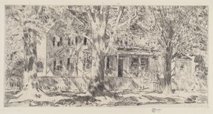 Hus på hovedgaden, Easthampton, 1922. af Frederick Childe Hassam