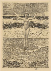 Regndråber og surf, 1921. af Frederick Childe Hassam