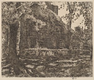 The Home Sweet Home Cottage, Easthampton, 1921. af Frederick Childe Hassam