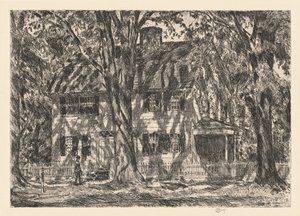 The Lion Gardiner House, Easthampton, 1920. af Frederick Childe Hassam