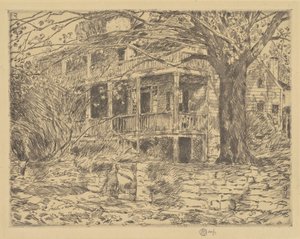 Det gamle hus, Cos Cob, 1915. af Frederick Childe Hassam