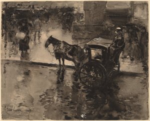 The Up-Tide on the Avenue, sandsynligvis 1890. af Frederick Childe Hassam