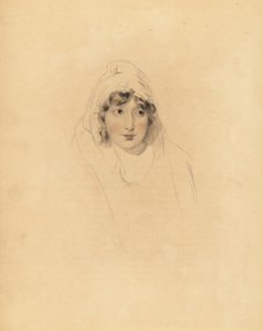 Portræt af Lady Augusta Lowther, grevinde af Fane, hustru til 1. jarl af Lonsdale. Håndtonet gravering af Frederick Christian Lewis efter en illustration af Sir Thomas Lawrence fra P.G. Patmore