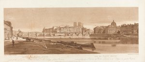Udsigt over Port Neuf, en del af Louvre, Notre Dame & College of Four Nations, 1803; Plade 7 fra Views in Paris, Emanuel Volume-sporingen af pladen B1981.25.2616