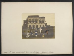 Bolig for en engelsk gentleman, [Garden Reach,] Calcutta, ca. 1851-52 (håndfarvet foto)