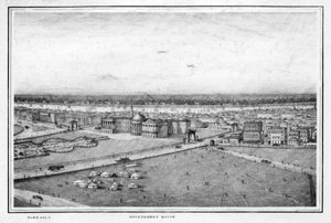 Regeringshuset og rådhuset, Calcutta, Indien, c1840