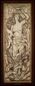Fire, fra serien The Four Elements, ca. 1888-89 (pen & blæk med vask over blyant på papir) af Frederick G. Smith