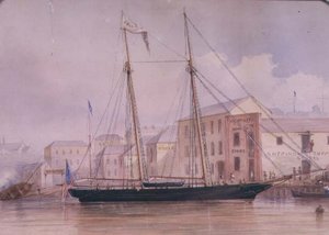 Cirkulærkajen, ca. 1855 af Frederick Garling