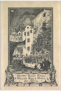 Bogplade: Irving Kent Hall og Mary Kent Hall, Ex Libris indskrevet af Frederick Garrison Hall