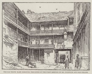 The Old White Hart, Borough, scenen for det første møde mellem Mr. Pickwick og Sam Weller
