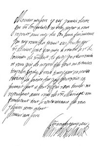 Brev af Henrietta Maria, dronning af Charles I, 1600-tallet 1865.