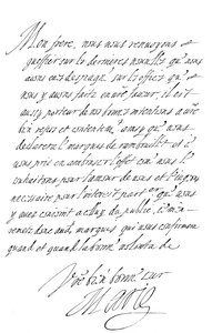 Brev af Marie de Medici til hertugen af Savoyen, slutningen af det 16. - begyndelsen af det 17. århundrede 1865.