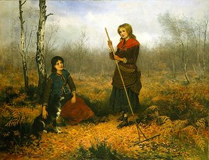 Samler blade (olie på lærred) af Frederick Gerald Kinnaird