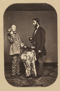 Dr. Joseph Parrish og en idiot, ca. 1858.