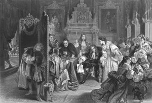 James II modtog nyheder om landingen af Prinsen af Orange, c1890 af Frederick Heath